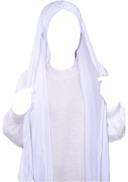 Üç Bantlı Beyaz Renk Pratik Şal fiyatları