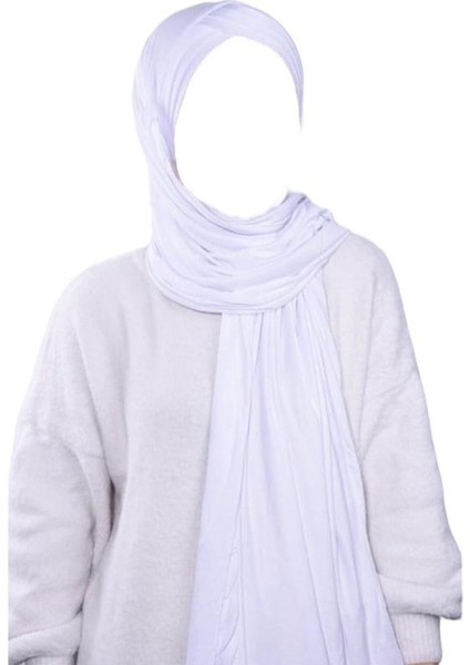 Üç Bantlı Beyaz Renk Pratik Şal modelleri