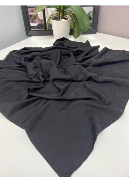 D Desen Soft Pamuk Eşarp Siyah Renk modelleri