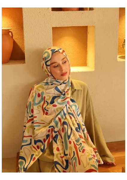 Modakaşmir Abstract Desen Pamuk Şal