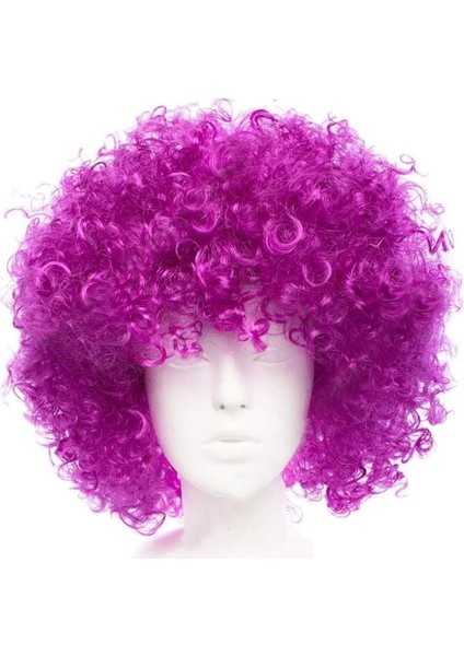 Koyu Mor Violet Renk Afro Bonus Parti Peruğu
