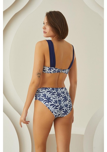 Özel Tasarım Yaprak Desenli Kaplı Bikini Takımı