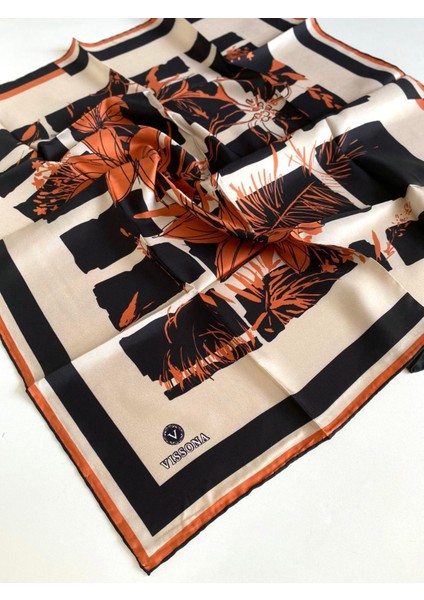 Twill Ipek Eşarp - 51019 - 0004-0014 Bej Taba