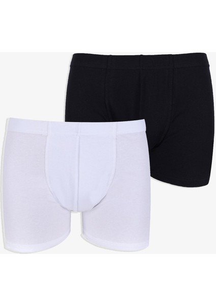 Erkek 2'li Pamuklu Likralı Lastikli Boxer