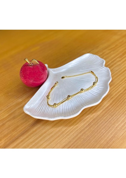 Gold Renkli Üçlü Zincir ve Yuvarlak Detayları Olan Paslanmaz Çelik Kadın Bileklik indirimleri