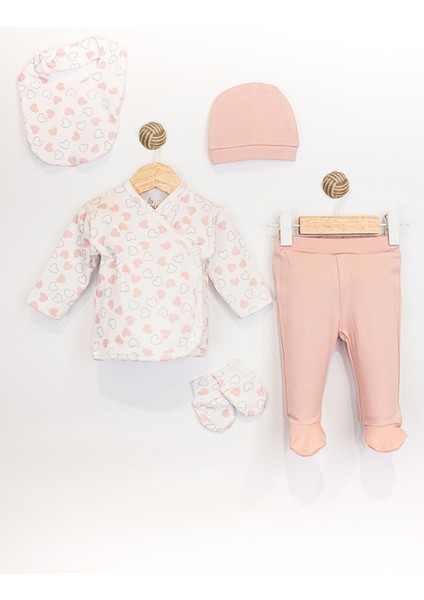 Kalpli 5 Parça Soft Touch Set Kız Bebek Hastane Çıkışı