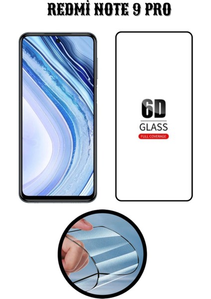 Redmi Note 9 Pro 6d Tam Kaplayan Ekran Koruyucu ve Şeffaf Kılıf 2li Avantajlı Paket