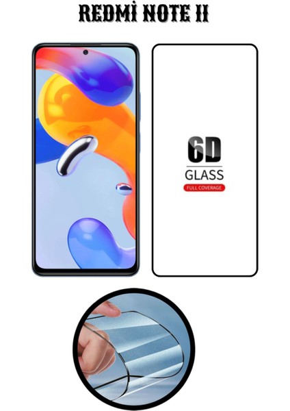 Redmi Note 11 6d Tam Kaplayan Ekran Koruyucu ve Şeffaf Kılıf 2li Avantajlı Paket