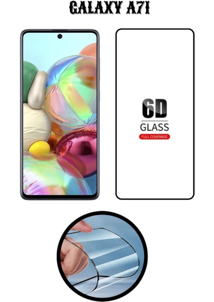 Samsung A71 6d Tam Kaplayan Ekran Koruyucu ve Şeffaf Kılıf 2li Avantajlı Paket indirimleri