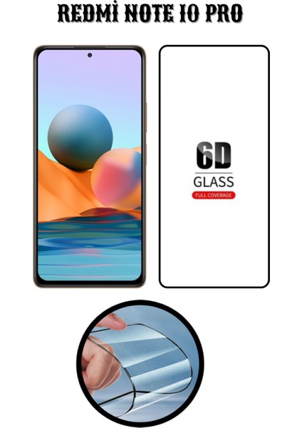Redmi Note 10 Pro 6d Tam Kaplayan Ekran Koruyucu ve Şeffaf Kılıf 2li Avantajlı Paket