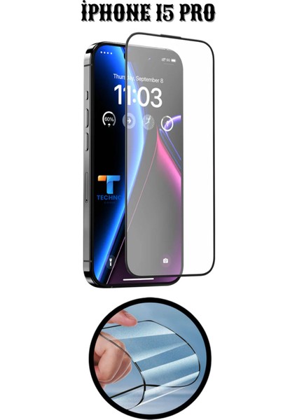 Iphone 15 Pro 6d Tam Kaplayan Ekran Koruyucu ve Şeffaf Kılıf 2li Avantajlı Paket fiyatları