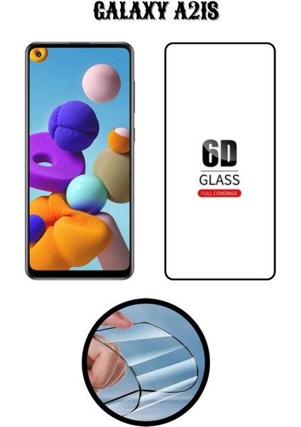 Samsung A21S 6d Tam Kaplayan Ekran Koruyucu ve Şeffaf Kılıf 2li Avantajlı Paket indirimleri