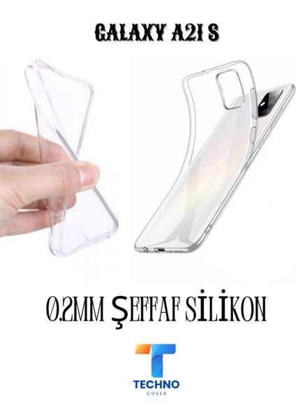 Samsung A21S 6d Tam Kaplayan Ekran Koruyucu ve Şeffaf Kılıf 2li Avantajlı Paket
