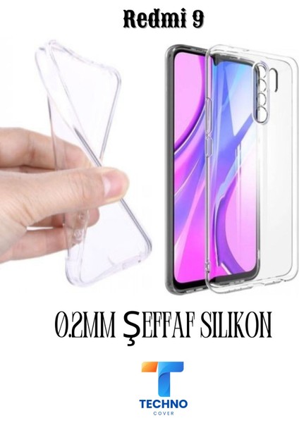 Redmi 9 6d Tam Kaplayan Ekran Koruyucu ve Şeffaf Kılıf 2li Avantajlı Paket