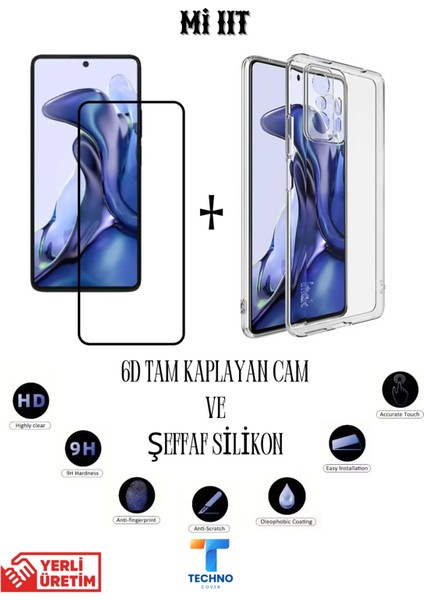 Mi 11T 6d Tam Kaplayan Ekran Koruyucu ve Şeffaf Kılıf 2li Avantajlı Paket fırsatları