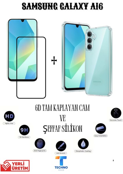 Samsung A16 6d Tam Kaplayan Ekran Koruyucu ve Şeffaf Kılıf 2li Avantajlı Paket fırsatları