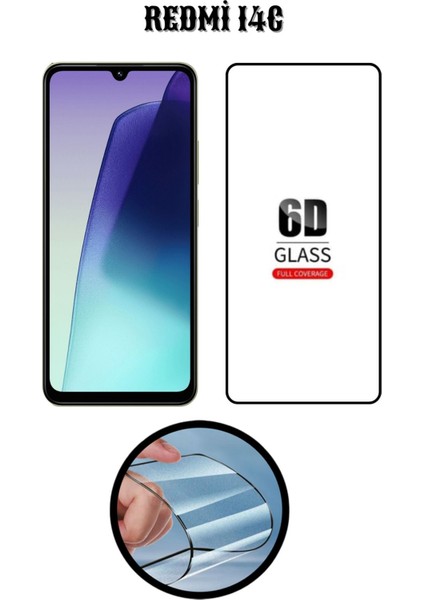 Redmi 14C 6d Tam Kaplayan Ekran Koruyucu ve Şeffaf Kılıf 2li Avantajlı Paket indirimleri