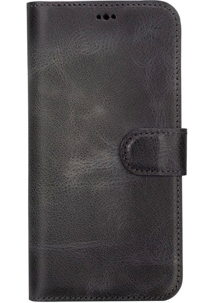 Apple iPhone 15 Pro Max Uyumlu Deri Cüzdanlı Kılıf Mwwn VS4EF Gri fırsatları