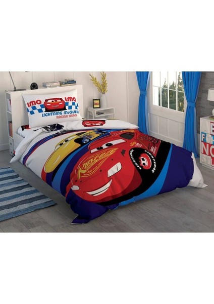 Taç Disney Cars Race Tek Kişilik Nevresim Takımı