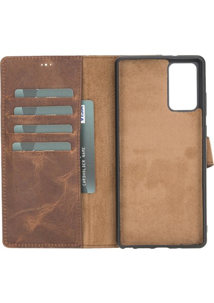 Samsung Galaxy Note 20 Uyumlu Deri Cüzdanlı Kılıf G2 Kahve fiyatları