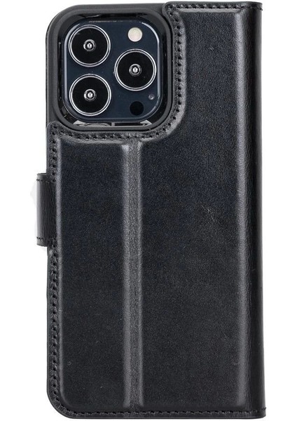 Apple iPhone 13 Pro Uyumlu Deri Cüzdanlı Kılıf Rst1 Siyah fırsatları