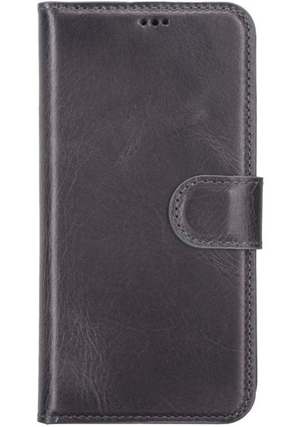 Apple iPhone 12 Pro Uyumlu Deri Cüzdanlı Kılıf VS4EF Gri modelleri