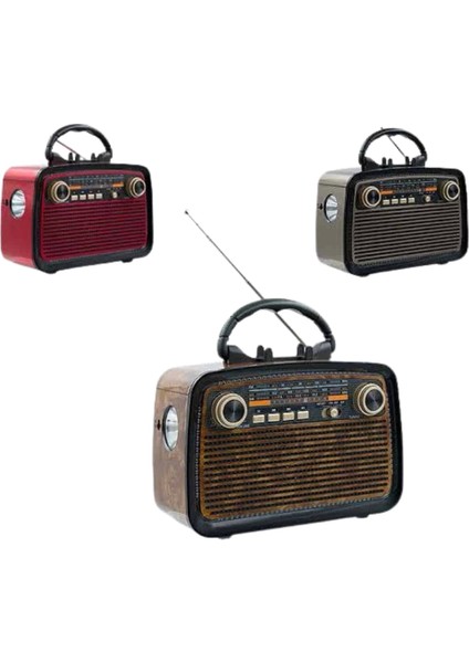 Eskitme Nostalji Tasarımlı Bluetoothlu Nostalji Radyo Ahşap Nostaljik Görünümlü