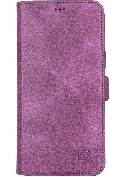 Apple iPhone 13 Pro Max Uyumlu Deri Cüzdanlı Kılıf Rustik Mor fiyatları