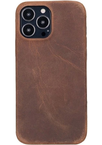 Apple iPhone 13 Pro Max Uyumlu Deri Arka Kapak Rock G2