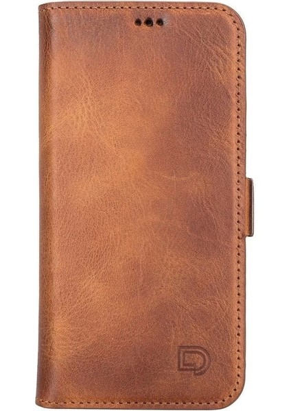 Apple iPhone 13 Pro Uyumlu Deri Cüzdanlı Kılıf Karamel fiyatları