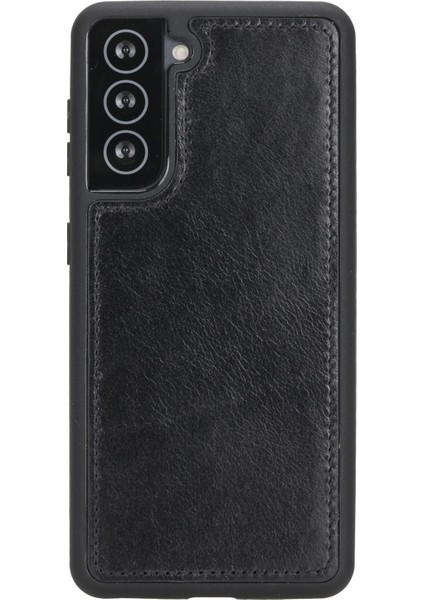 Samsung Galaxy S21 Plus Uyumlu Deri Cüzdanlı Kılıf Rst1 Siyah modelleri