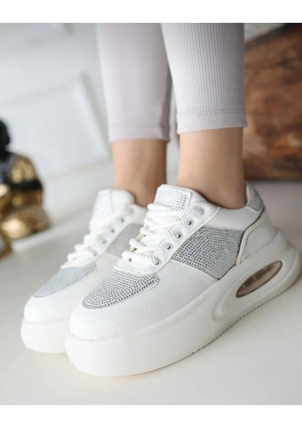 Ully Kristal Taşlı Özel Tasarım Spor Ayakkabı Beyaz fiyatları