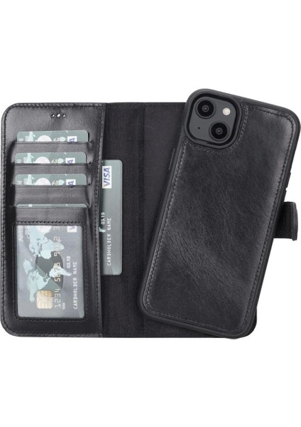 Apple iPhone 14 Plus Uyumlu Deri Cüzdanlı Kılıf Mwwn Rst1 Siyah indirimleri