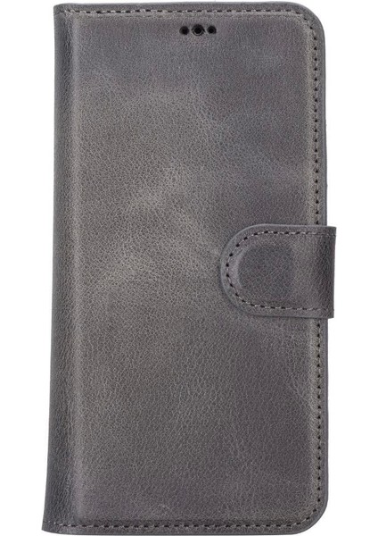 Apple iPhone 14 Pro Uyumlu Deri Cüzdanlı Kılıf Mwwn VS4EF Gri fırsatları