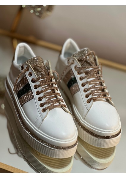 July Taşlı Spor Ayakkabı Beyaz