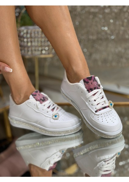 She Kristal Taşlı Özel Tasarım Spor Ayakkabı Gümüş fiyatları