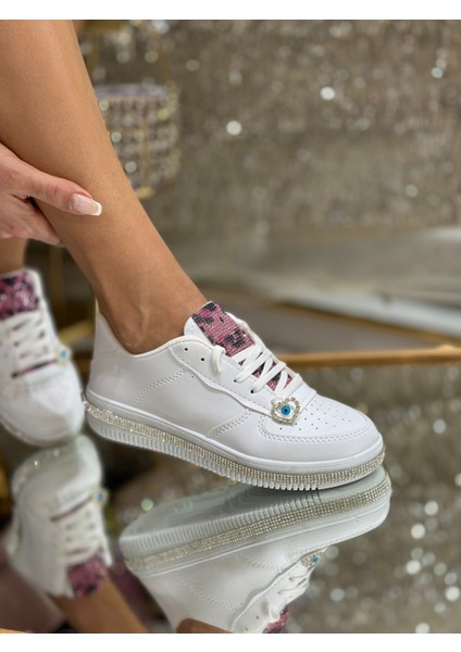 She Kristal Taşlı Özel Tasarım Spor Ayakkabı Gümüş fırsatları