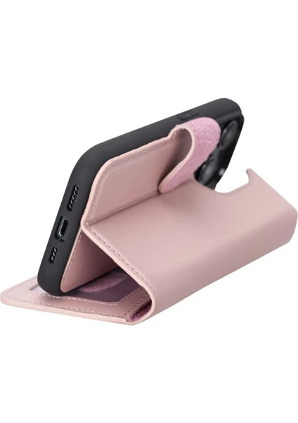 Apple iPhone 14 Pro Uyumlu Deri Cüzdanlı Kılıf Mwwn Nu2 Pembe fiyatları