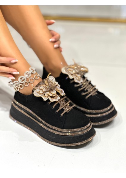 Lolo Süet Özel Tasarım Spor Ayakkabı Siyah