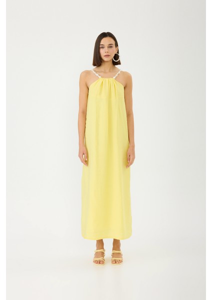 Boncuk Askılı Elbise