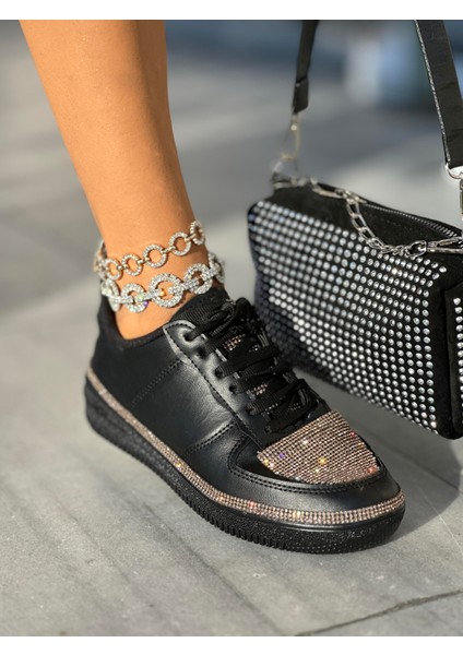 Litra Kristal Taşlı Spor Ayakkabı Siyah fiyatları