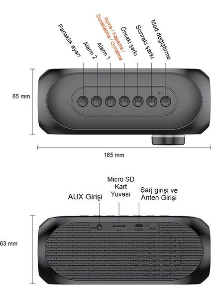 LED Işıklı Bluetooth Hoparlör Dijital Alarm Saat Rgb Fm Radyo Mp3 Destekli Şarjlı fırsatları