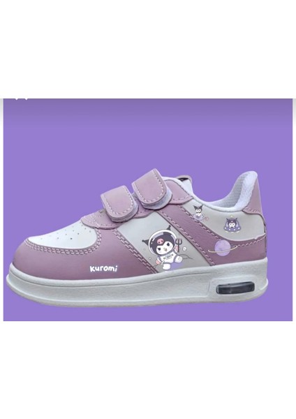 Mor Işıklı Astranot Kuromici Baskılı Bantlı Çocuk Spor Ayakkabı Sneaker