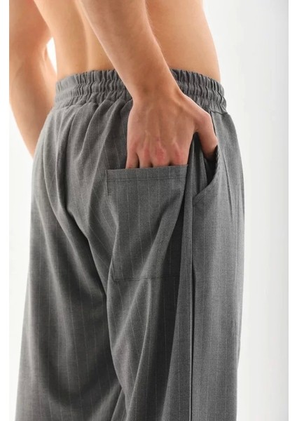 Unisex Çizgili Eşofman Altı - Füme modelleri