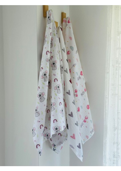 Ftbabycollection Pamuk 3'lü Müslin Bebek Battaniye Seti Oeko- Tex Sertifikalı Müslin örtü 80 x 90 cm modelleri