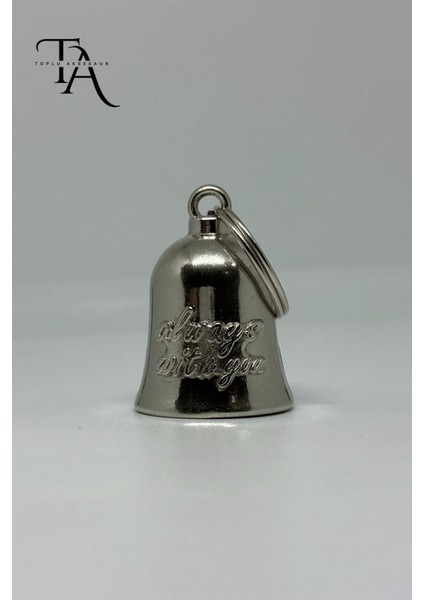 Always With You Yazılı Guardian Bell – Anlamlı Motorcu Şans ve Koruma Çanı Anahtarlık