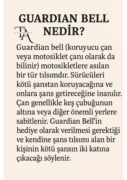 Kanat Figürlü Guardian Bell Uğur Tılsımı – Motorcular Için Özel Koruma ve Şans Çanı Anahtarlık