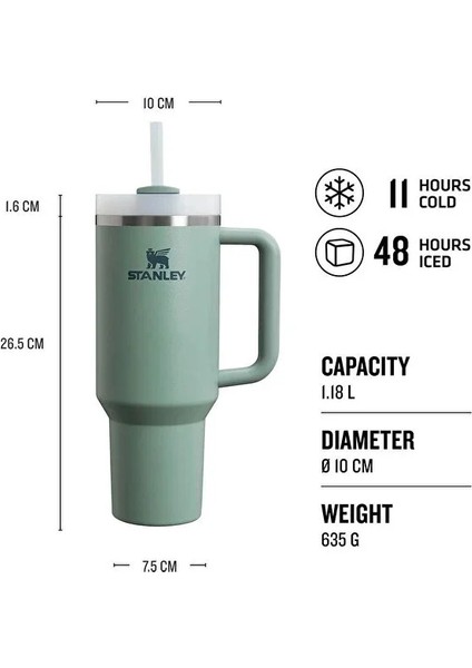 Quencher Pipetli Termos Bardak 1.18 Lt