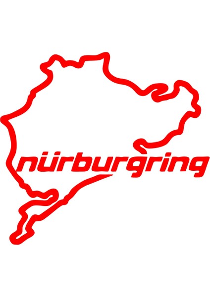 Nürburgring Araba Sticker 17X17 cm Kırmızı