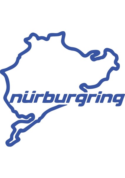 Nürburgring Araba Sticker 17X17 cm Mavi